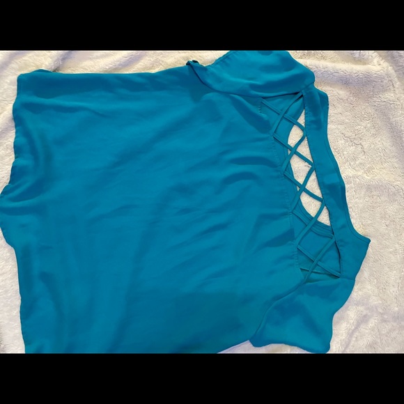 Torrid size 0x bluish green dress blouse - Picture 6 of 8